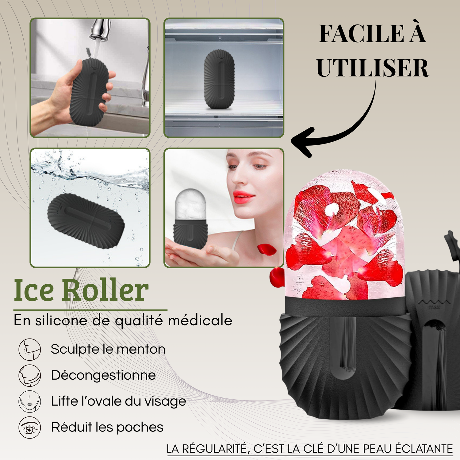 Ice Roller Visage en Silicone
