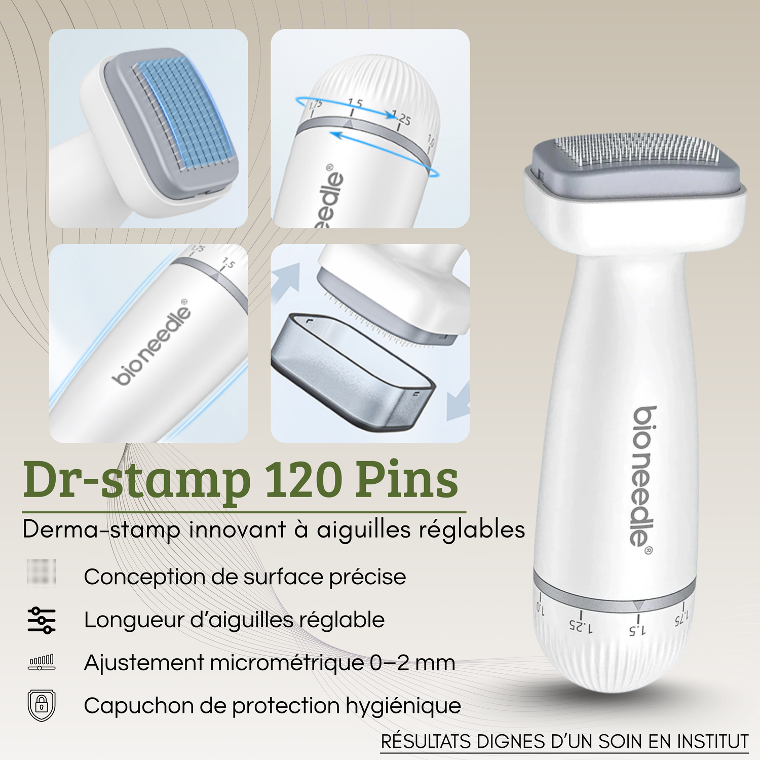 Derma-stamp Réglable 120 Pins – Bio Needle