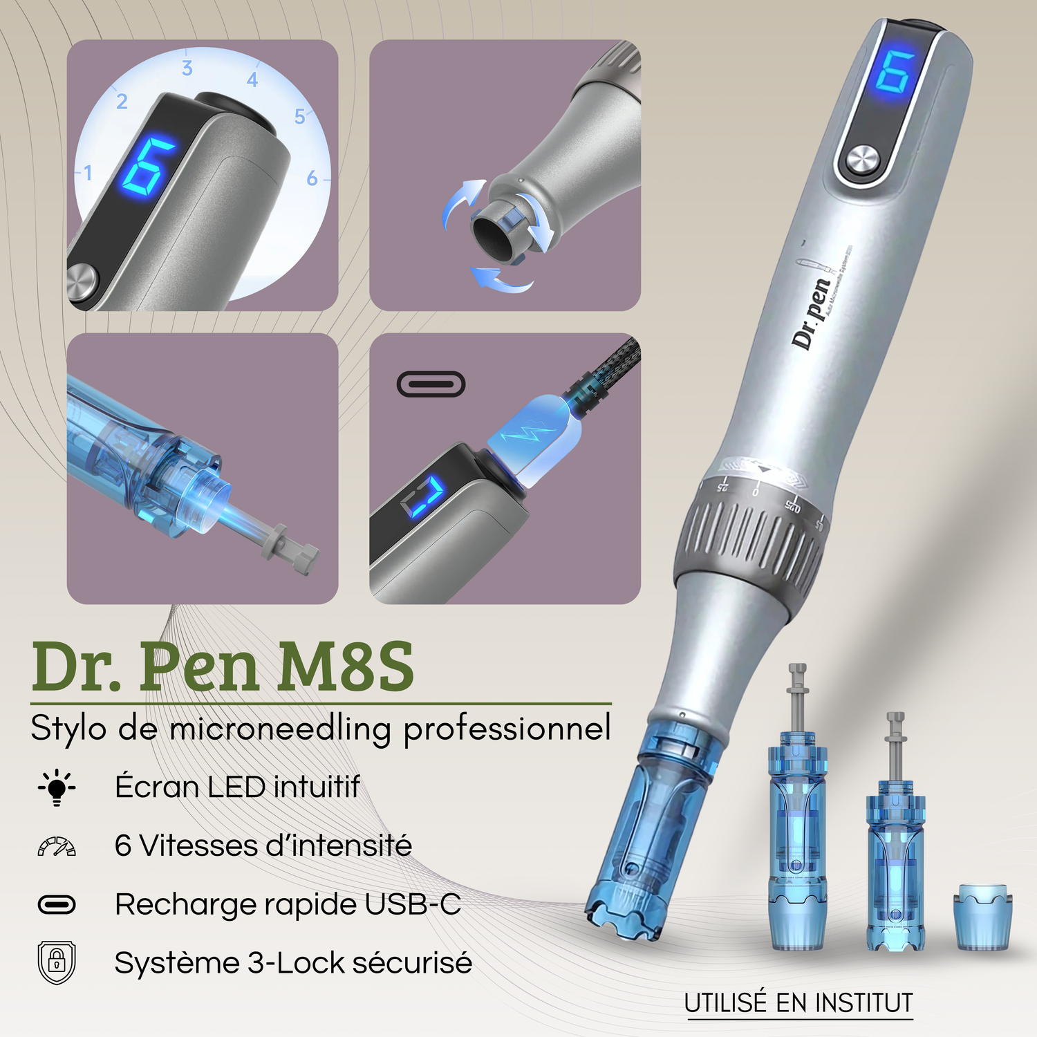 Dr. Pen M8S – Stylo de Microneedling Professionnel