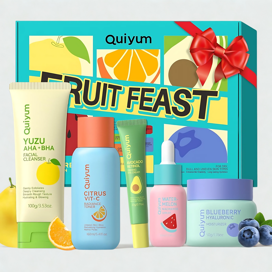 QUIYUM Coffret Skincare Fruité 5-en-1 Éclat